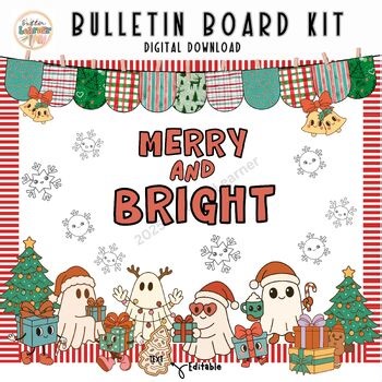 Christmas Bulletin Board Kit, December Winter Bulletin Board Kit, Editable