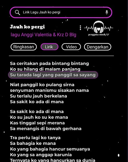 Sa Ceritakan pada Bintang-Bintang: Lirik Lagu
