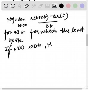 SOLVED:Differentiation of Vector functions. Summarize the essential ideas and facts and give examples of your own.