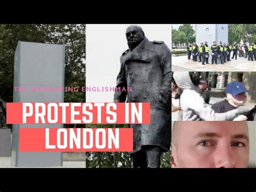 Thugs clash at Black Lives Matter protest in London - The Met Police finally protect statues!