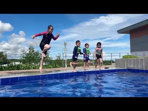 Kids Jumping in the Pool