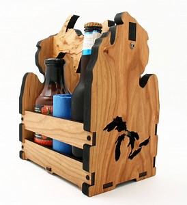 Michigan Wood Grill Caddy: BBQ Organizer With Great Lakes Cutout - Etsy