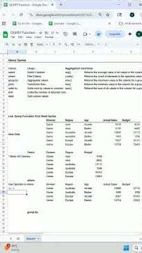 Lesson 1: Google Sheets Query Function Part 1 #googlesheets #dataanalytics #datascience