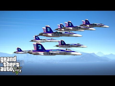 GTA 5 Formation Flying With The Aeroknots F-18 Flight Demonstration Team In FiveM