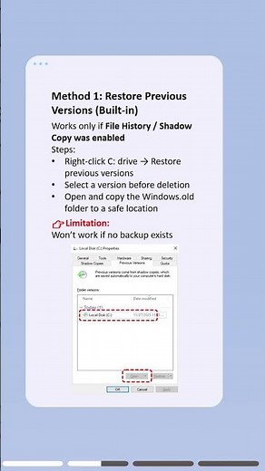 Restore your Windows.old folder quickly and safely on Windows 10 / Windows 11. #windows #folder