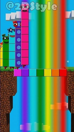 Numberblocks in minecraft Rainbow Bridge 🌈 Coloring Challenge!