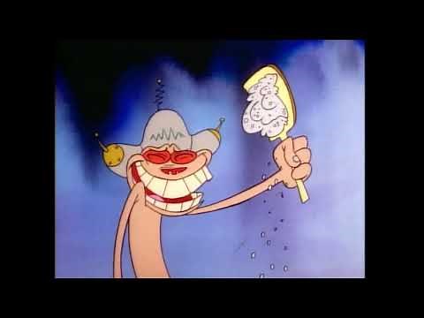 The Ren & Stimpy Show (1991) Ren Cleaning Stimpy's Cat Boxes Billy West Laughing! Stimpy's Invention