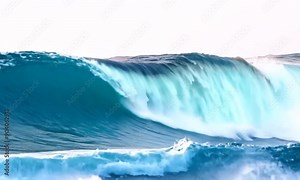 The Ocean's Roar: A majestic turquoise wave, frozen in time just before its powerful break, embodies the raw beauty and untamed energy of the sea.