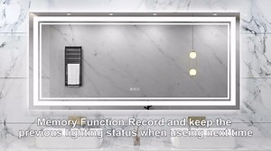 24X30 Inch LED Bathroom Mirror with Lights, Backlit and Front Lighted Bathroom Mirrors for Wall, Anti-Fog Dimmable Memory Shatterproof LED Vanity Mirror for Bathroom