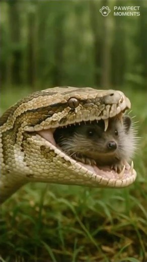 Hedgehog’s Spikes Save the Day from a Giant Python!