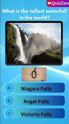 🌊 “What Is the Tallest Waterfall in the World? | Geography Quiz | QuizZen” #quiz #geographyquiz