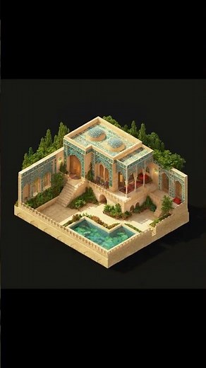 I Built a Persian House From Cubes #voxelart #architecture #magicavoxel #speedbuild