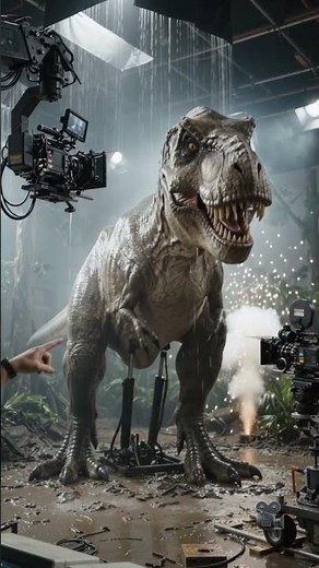 JURASSIC PARK (1993) T-Rex Attack Behind the Scenes 🦖🎥 #shorts #movie #trex #trending #explore
