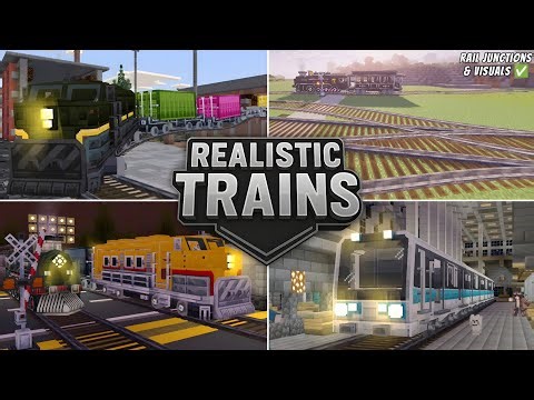 Realistic Trains Add-On Review in Minecraft Bedrock | Most Realistic Train Animations Ever!