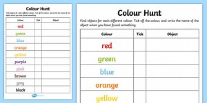 Colour Hunt Checklist