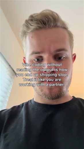 Travis on Instagram: "Treat vibe coding like you're working with someone. Do not just accept everything the model says or does. The model is often WRONG and you can catch these errors by just reading the outputs and challenging the model."