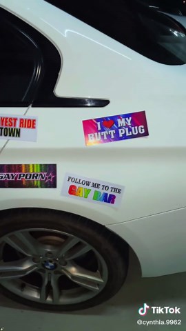 It's a little too much fun driving around with them😭 #funnybumperstickers #carstickers #unhinged #memetok#bumperstickers