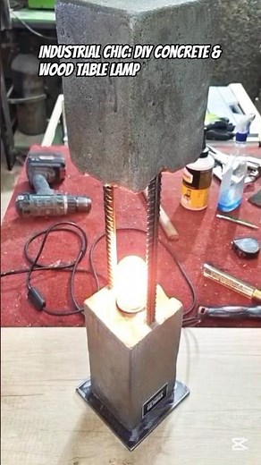 Industrial Chic: DIY Concrete & Wood Table Lamp