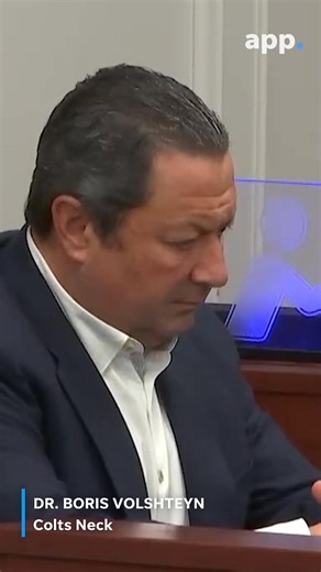 Dr. Boris Volshteyn, victims' Colts Neck neighbor, testifies during the Paul Caneiro trial. Caneiro is charged in the murders of his brother and family. (Court TV/Pool) | The Asbury Park Press