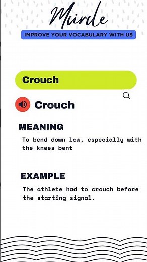 Meaning of Word CROUCH #shortvideo #english #learning