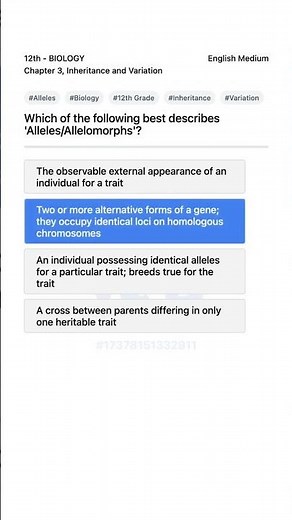 Understanding Alleles in 12th Biology Inheritance Variation