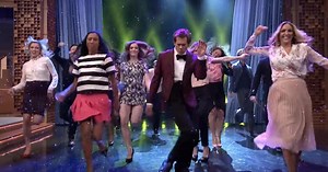 Jimmy Fallon Outlaws Dancing Spurring Kevin Bacon To Make An Entrance With 'Footloose' Performance