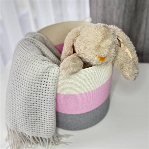 Toy Basket Cotton Rope/ Large Nursery Storage Bin/ Soft Woven Basket for Kids, Toys & Blankets/ Baby Shower Gift Basket/ Woven Toy Storage - Etsy