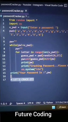 find password using python.!.