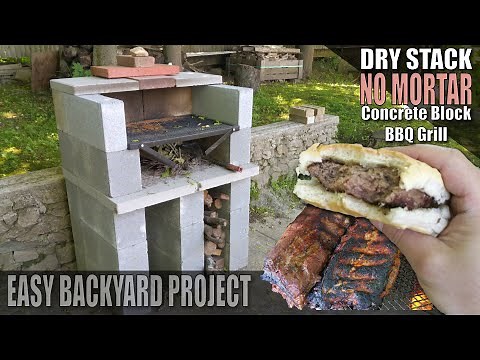 Building a Concrete Block BBQ / Cinder Block BBQ Grill - Da P.A Vlog