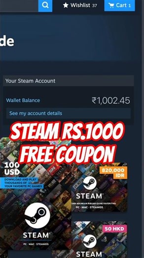 How to Buy Steam Gift Cards at Cheapest Price in India | Discount + Redeem (Hindi) #steam