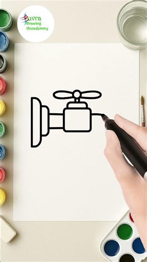 How to draw easy tap and water | #drawing #shorts #art #trending #tutorial #viral #water #ytshorts