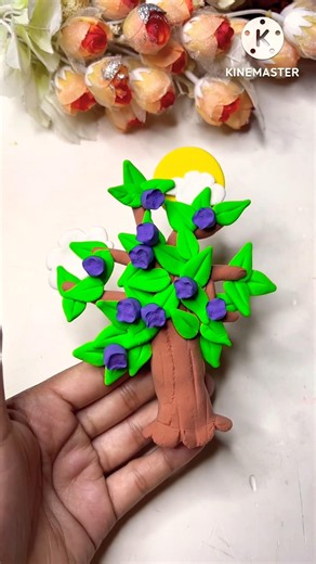 DIY idea 💡 super easy clay diye tree banano 🌳🏡#music #trending #diy #clay #youtubeshorts #toys