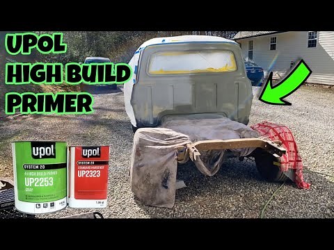 Ford F100 fully primed with UPOL High Build Primer...Well Almost