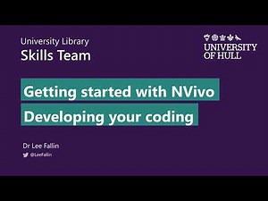 10 Developing your coding [NVivo Release 1]