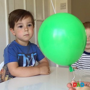 After Alex and Max popped balloons with a skewer, they did not have any other predictions for me, but “It will pop” when I started piercing a balloon too. But the fact is, there at least two ways to pierce a balloon without popping it #TheDadLab #ThrowBack #science | TheDadLab