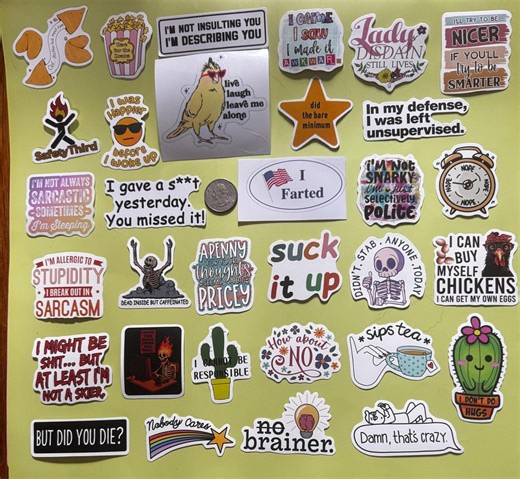 Sarcastic Snarky Sticker Collection 30  Sticker Lot Dark Humor Funny Variety Mixed Miscellaneous Sarcasm Snark (SS7) - Etsy
