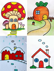 9.4K views · 99 reactions | Easy and Beautiful House Drawing Ideas | Simple House Drawing - How to Draw A House | Simple Drawings | Facebook