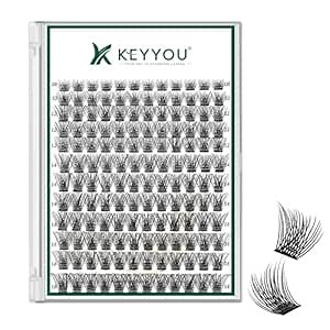 Lash Clusters 144pcs Eyelash Clusters D Curl 8-18MIX Individual Lashes KEYYOU Air Touch Cluster Lashes Super Lightweight Soft Wispy Comfortable Easy DIY at Home(Air01-D-8-18MIX)