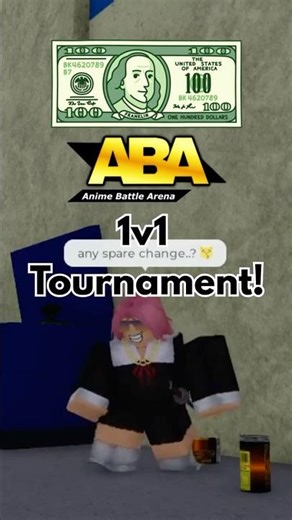 $100 ABA Tournament! | ABA #aba #roblox #anime #gaming #animebattlearena #tournament #1v1 #shorts