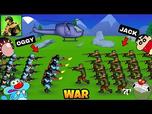 WAR OF GENERALS With Oggy & Bob vs Jack & Sinchan Gameplay | Oggy Game | Mix Gaming