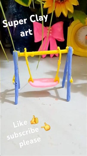 DIY Swing with clay❤️#shorts #youtubeshorts #viralvideo #swing #clay #craft#trending #@multicreating