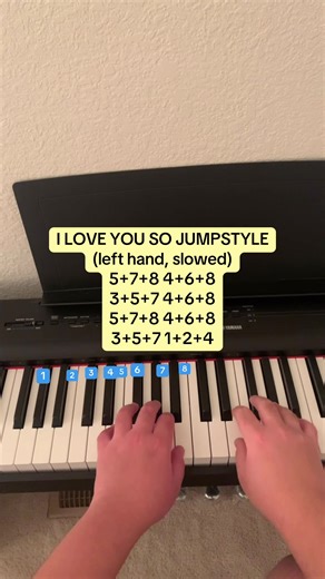 I Love You So Jumpstyle (left hand, numbers and letters) // instagram: jessnotes123 #piano #pianotutorial #pianomusic #hussvrx #ejae