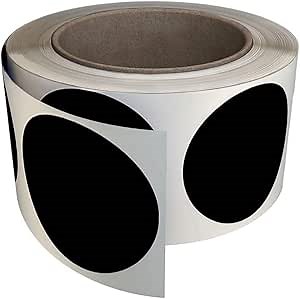 Royal Green Labels Black Dot Stickers Rolls 3 inch - 250 Pack