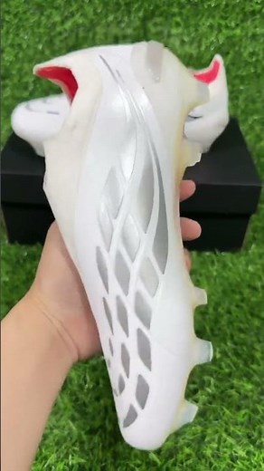 Adidas Predator 26 Elite Laceless FG Firm Ground Soccer Cleats - White/Iridium Silver/Black