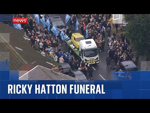 Crowds gather for boxer Ricky Hatton's funeral procession