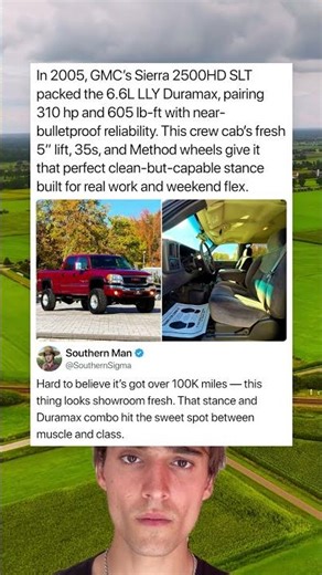 In 2005, GMC’s Sierra 2500HD SLT packed the 6.6L LLY Duramax, pairing 310 hp and 605 lb-ft