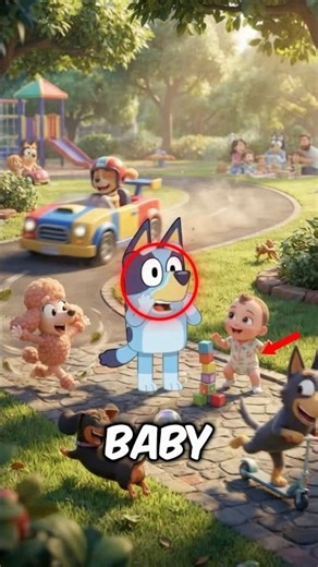 Bluey once had to deal with a race car, a baby, and a bunch of crazy kids all at the same time…🥶