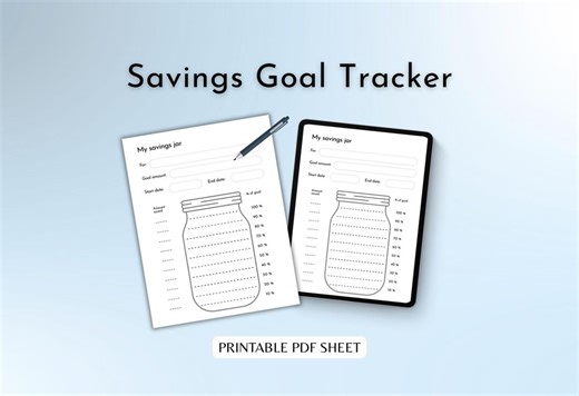 Savings Goal Tracker Printable, Savings Jar Coloring Tracker, Money Saving Challenge Printable, Budget Planner PDF - Etsy