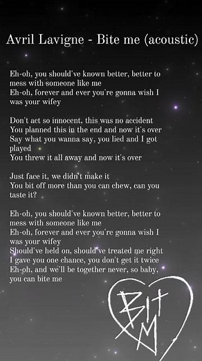 #biteme #avrillavigne #lyrics #fyp #edit #2000s #xzybca #copylink #follow #foryou #acoustic #bitemeacoustic #foryoupage