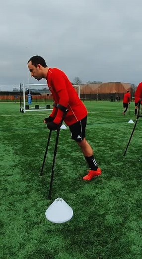 Amputee Soccer with Crutches Highlights
